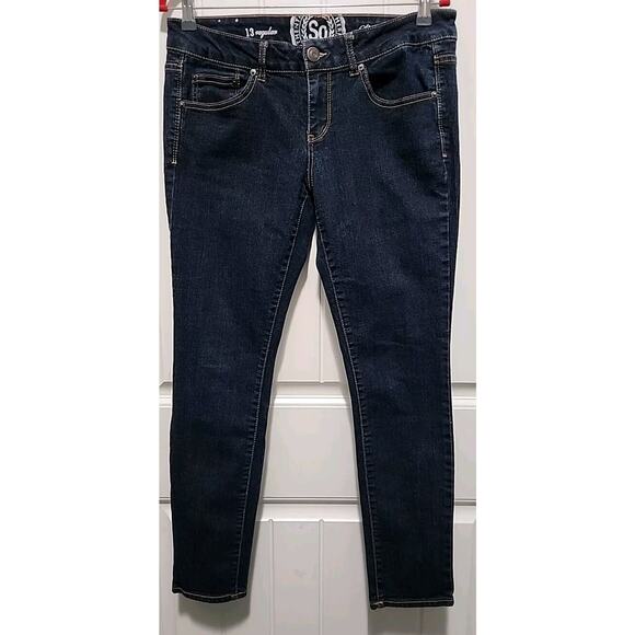 Authentic Heritage SO Jeans Juniors Size 13 Regular Skinny Straight Denim Blue - Picture 1 of 8